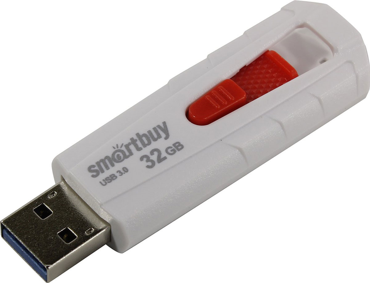 фото USB Флеш-накопитель SmartBuy Iron, SB32GBIR-W3, 32 ГБ, white red