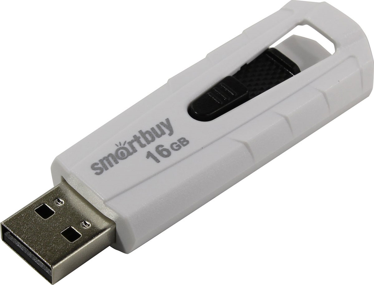 фото USB Флеш-накопитель SmartBuy Iron, SB16GBIR-W, 16 ГБ, white black