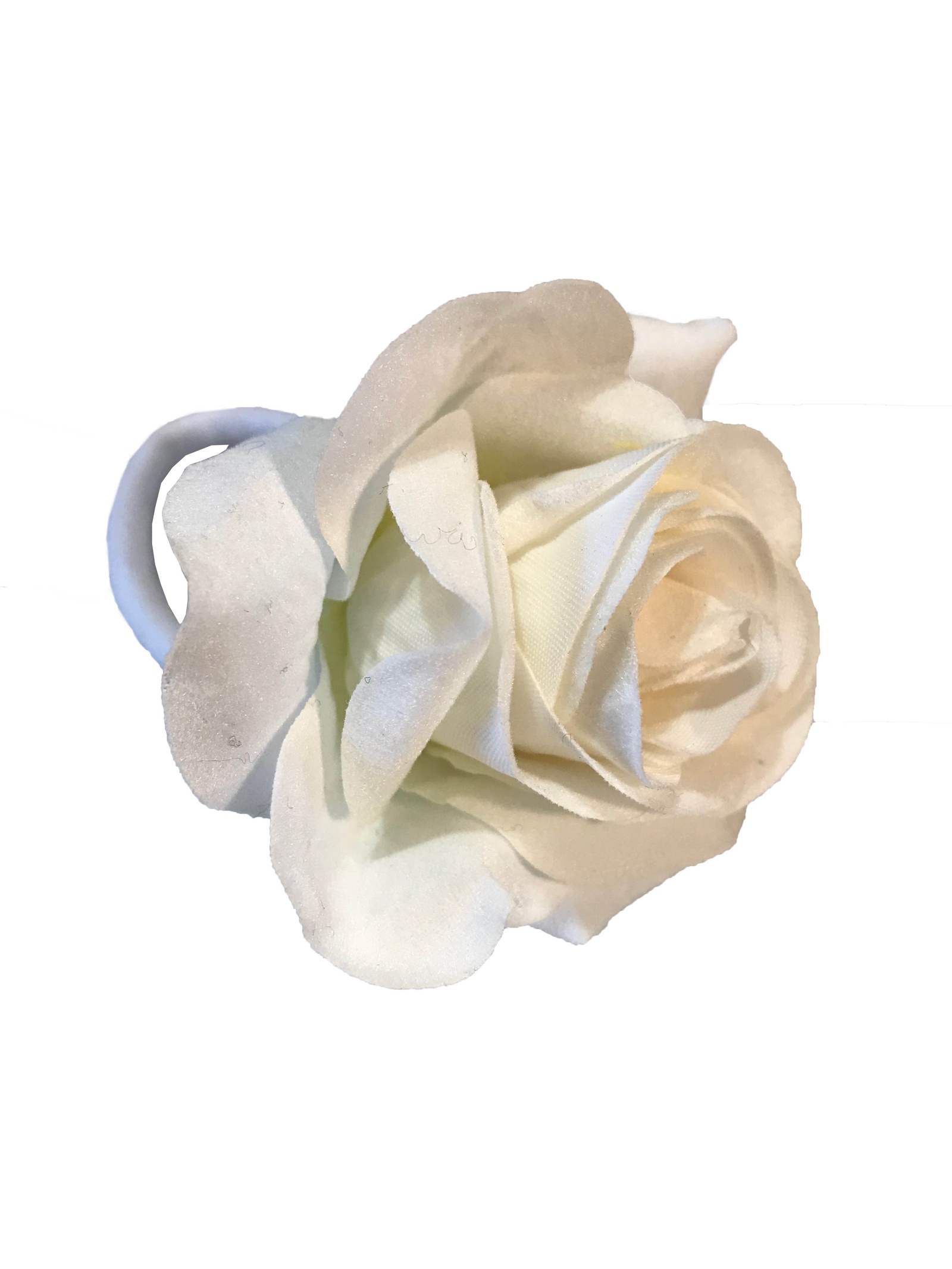 фото Резинка для волос Flowerstyle с розой, белая