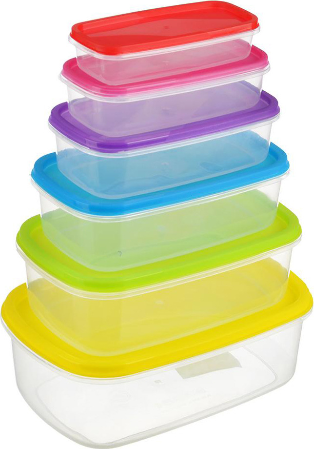 фото Набор контейнеров для продуктов N/N, 861233, разноцветный, 6 шт