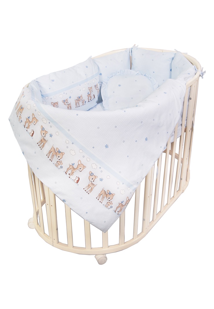 Комплект белья для новорожденных Сонный гномик Оленята, 427-10_1, голубой