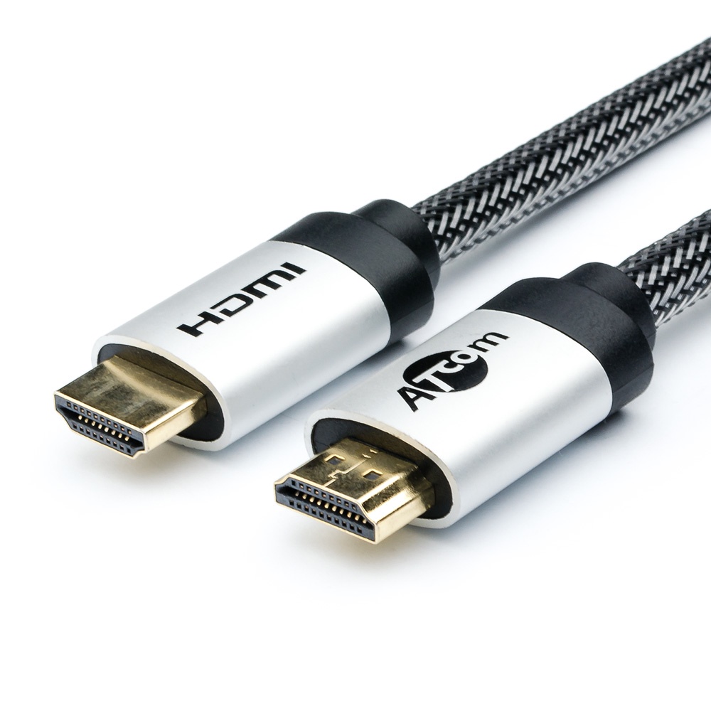 фото Кабель ATcom HDMI 2 m, HIGH speed, версия 2.0,оплетка, блистер, AT5265