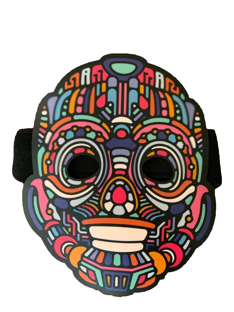 фото Карнавальный набор GeekMask Cветовая маска с датчиком звука GeekMask "Robot" (GM-ROB), GM-ROB голубой