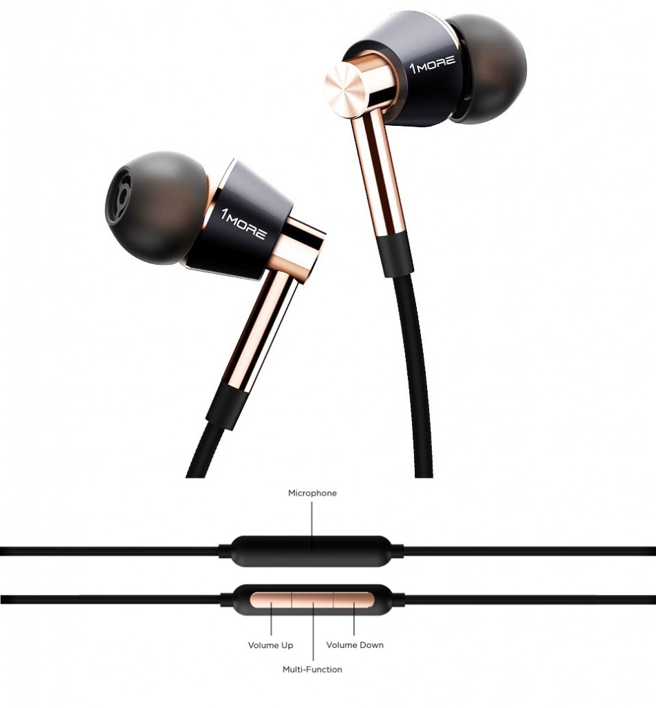 фото Наушники 1More E1001L Triple Driver LTNG In-Ear Headphones, Gold