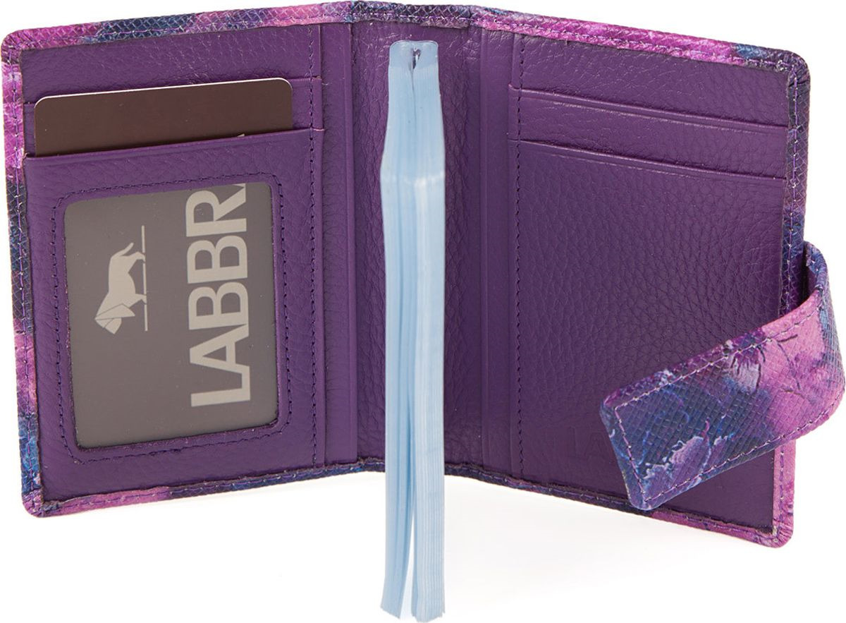 фото Визитница женская Labbra, L054-0005 multicolor-purple, мультиколор, фиолетовый