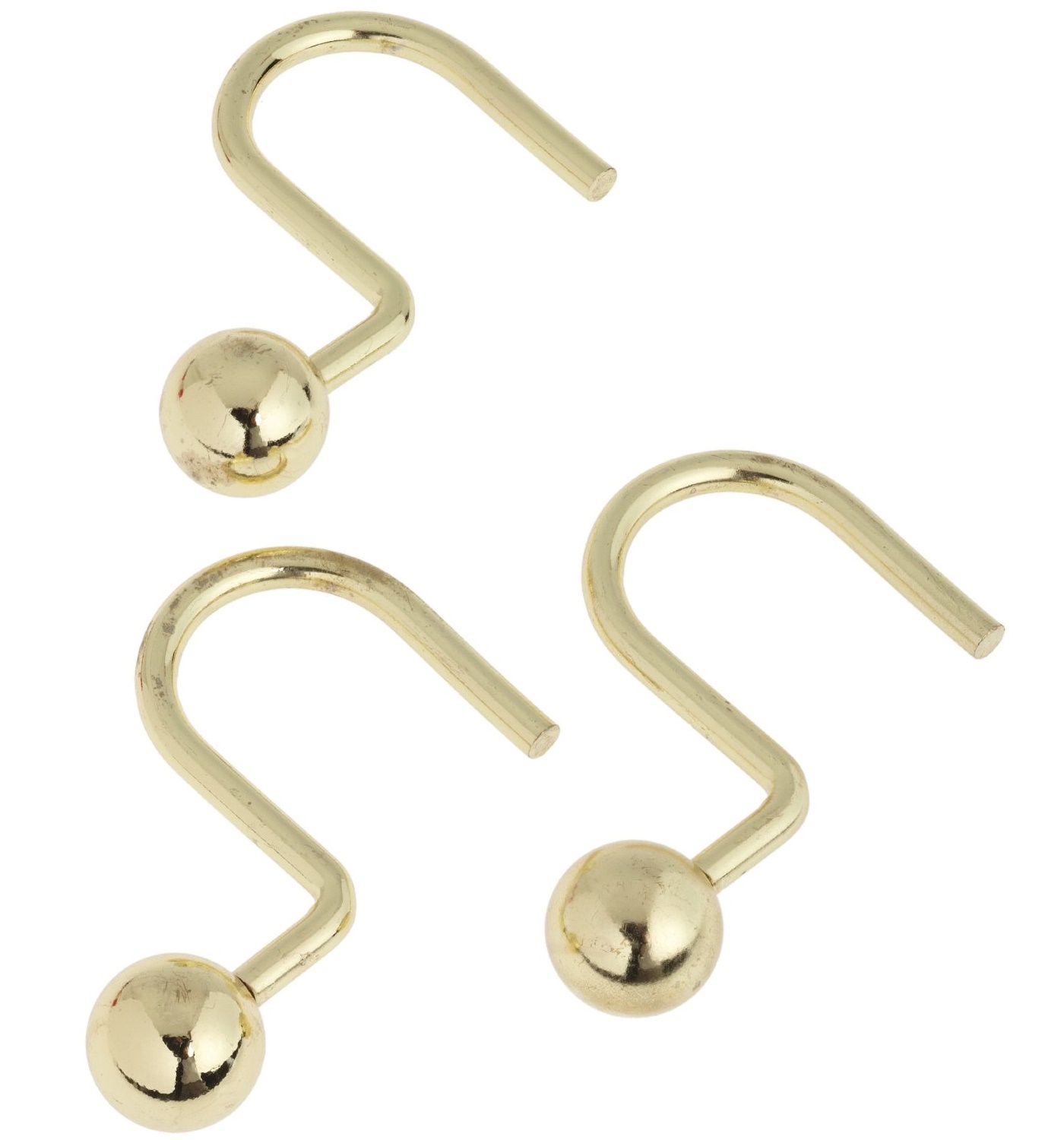 фото Кольца для шторки в ванной Carnation Home Fashions Ball Type Hook, SLM-BAL/64, золотой