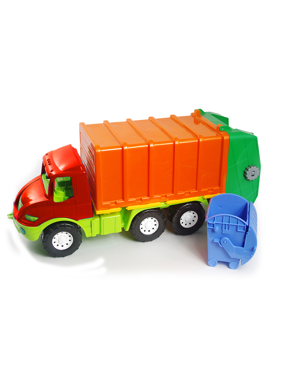 Машинка-игрушка Colorplast Мусоровоз красный, оранжевый