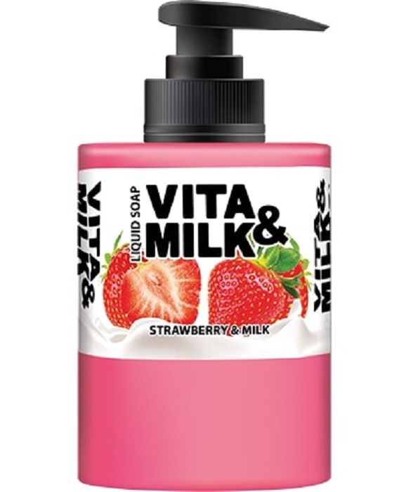 Жидкое мыло Vita&Milk Клубника и молоко 300 мл жидкое мыло молоко и лесные яг dolce milk жидкое мыло молоко и лесные яг