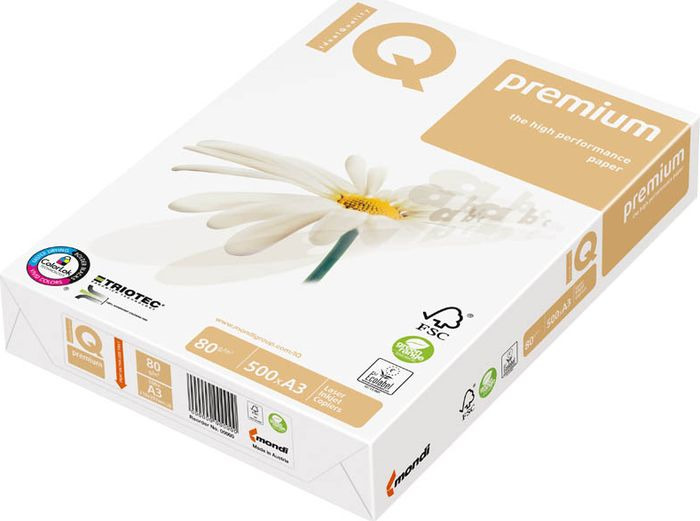 Бумага для принтера IQ Premium формат A3, 106106, 500 листов Бумага для принтера IQ Premium формат A3, 106106, 500 листов