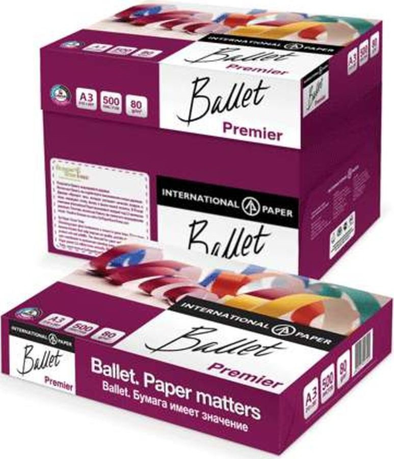 Бумага для принтера Ballet Premier, формат А4, 66047, 500 листов х 5 шт Бумага для принтера Ballet Premier, формат А4, 66047, 500 листов х 5 шт