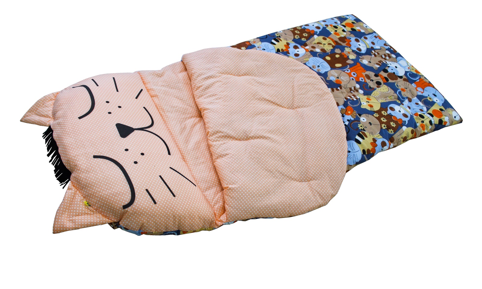 фото Спальный мешок ДомМой "Котик", для детей, бежевый