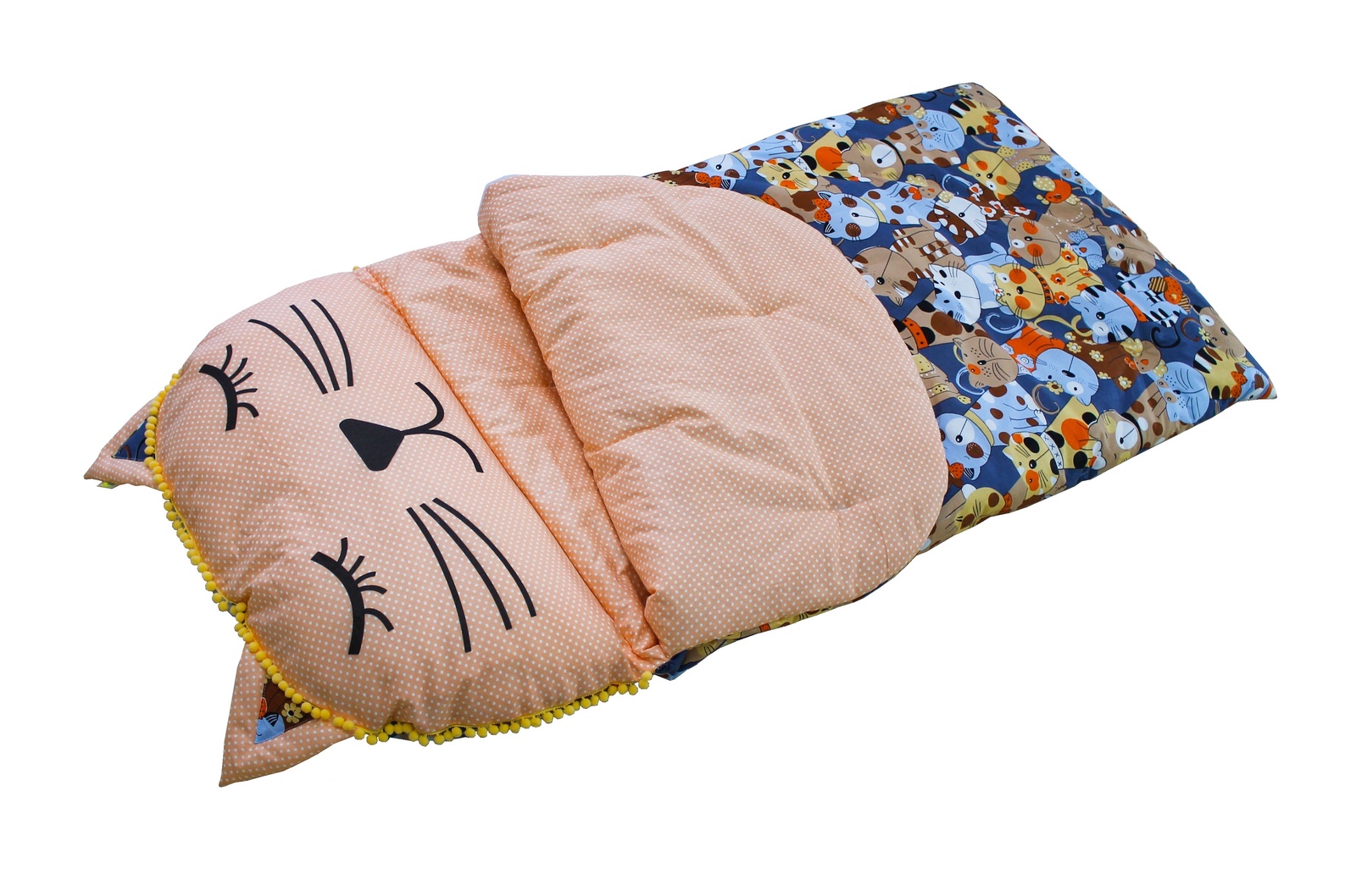 фото Спальный мешок ДомМой "Кошечка", для детей, бежевый