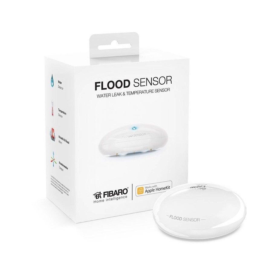 фото Модуль расширения FIBARO Датчик протечки и температуты для Apple HomeKit SMART HOME FLOOD SENSOR FGBHFS-101, белый