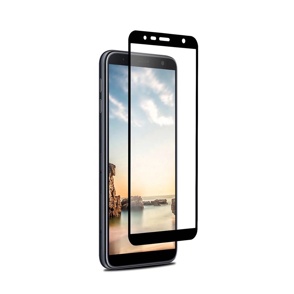 фото Защитное стекло для Samsung Galaxy J6 Plus на полный экран 5D Full Screen. Белое Yoho