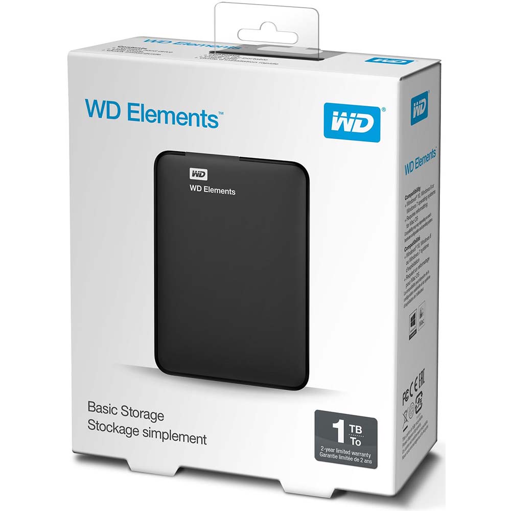 фото Портативный внешний жесткий диск WD HDD  1 TB  Elements SE Portable, 2.5", USB 3.0, черный