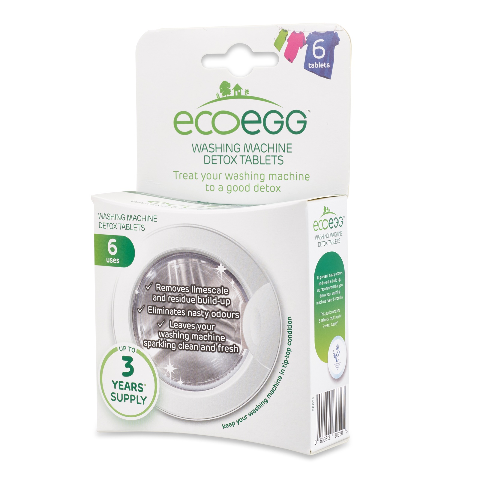 фото Специальное чистящее средство Ecoegg Таблетки Детокс Ecoegg для стиральных машин от накипи, EPDT6, белый