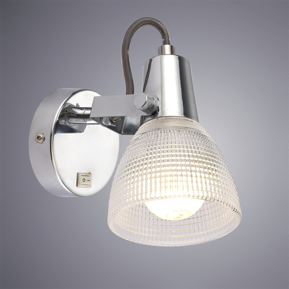 Настенный светильник Arte Lamp Ricardo, A1026AP-1CC, серый металлик