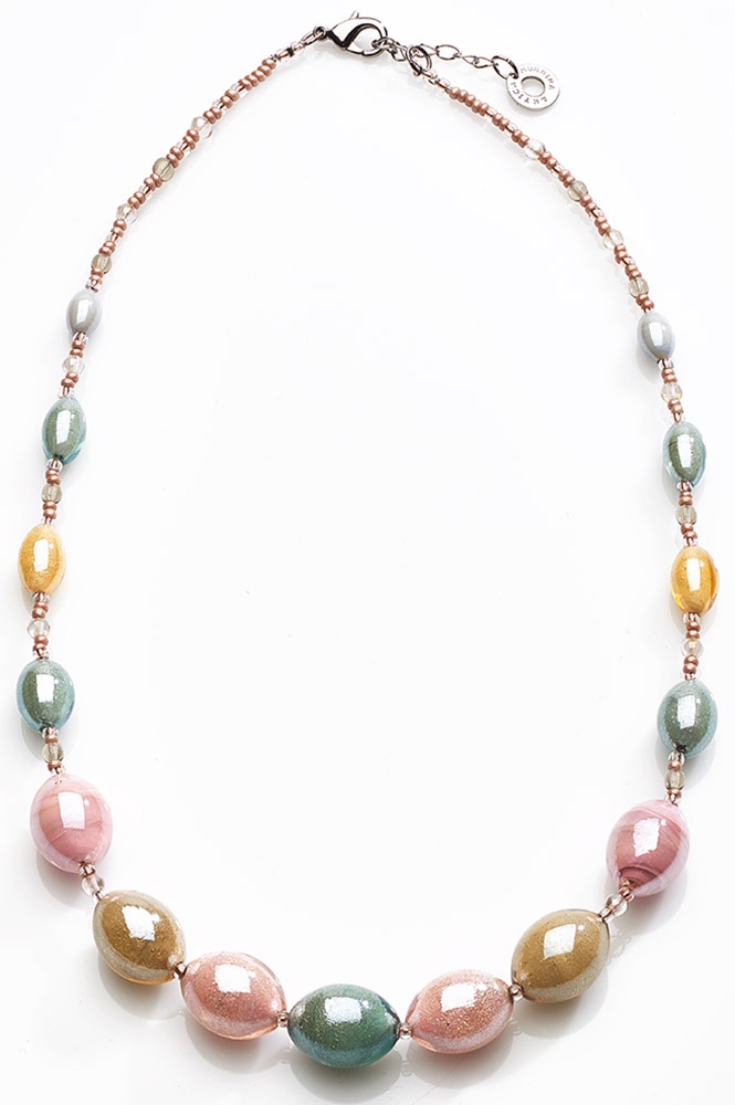 фото Колье/ожерелье бижутерное Antica Murrina "Реззонико G", CO993A03, Муранское стекло, 59 см, CO993A03, розовый