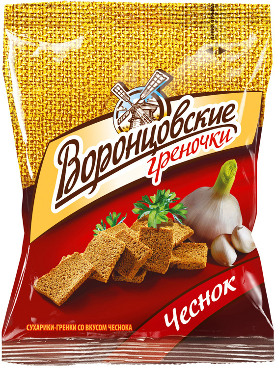 Сухарики-гренки Воронцовские, чеснок, 60 г - купить с доставкой по ...