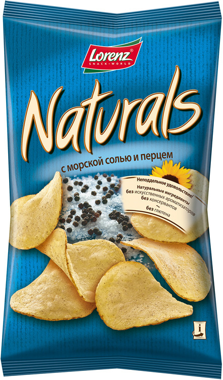 Чипсы картофельные Naturals, c морской солью, 100 г