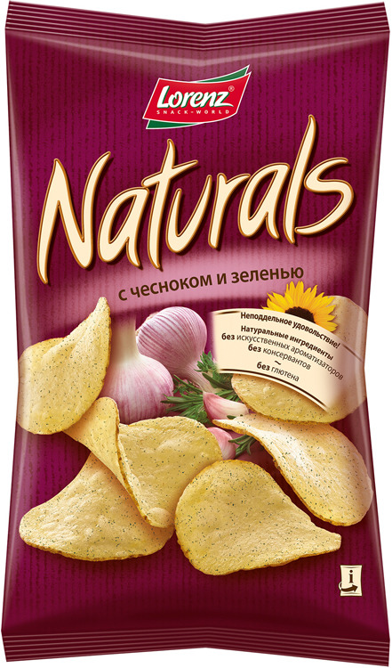 Чипсы картофельные Naturals, c чесноком, 100 г
