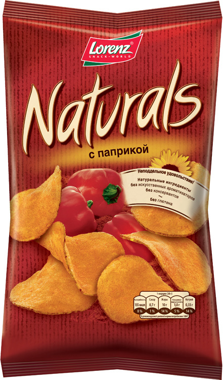 Чипсы картофельные Naturals, c паприкой, 100 г