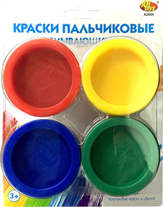 фото Краски пальчиковые ABtoys, смывающиеся, A2684, 4 цвета