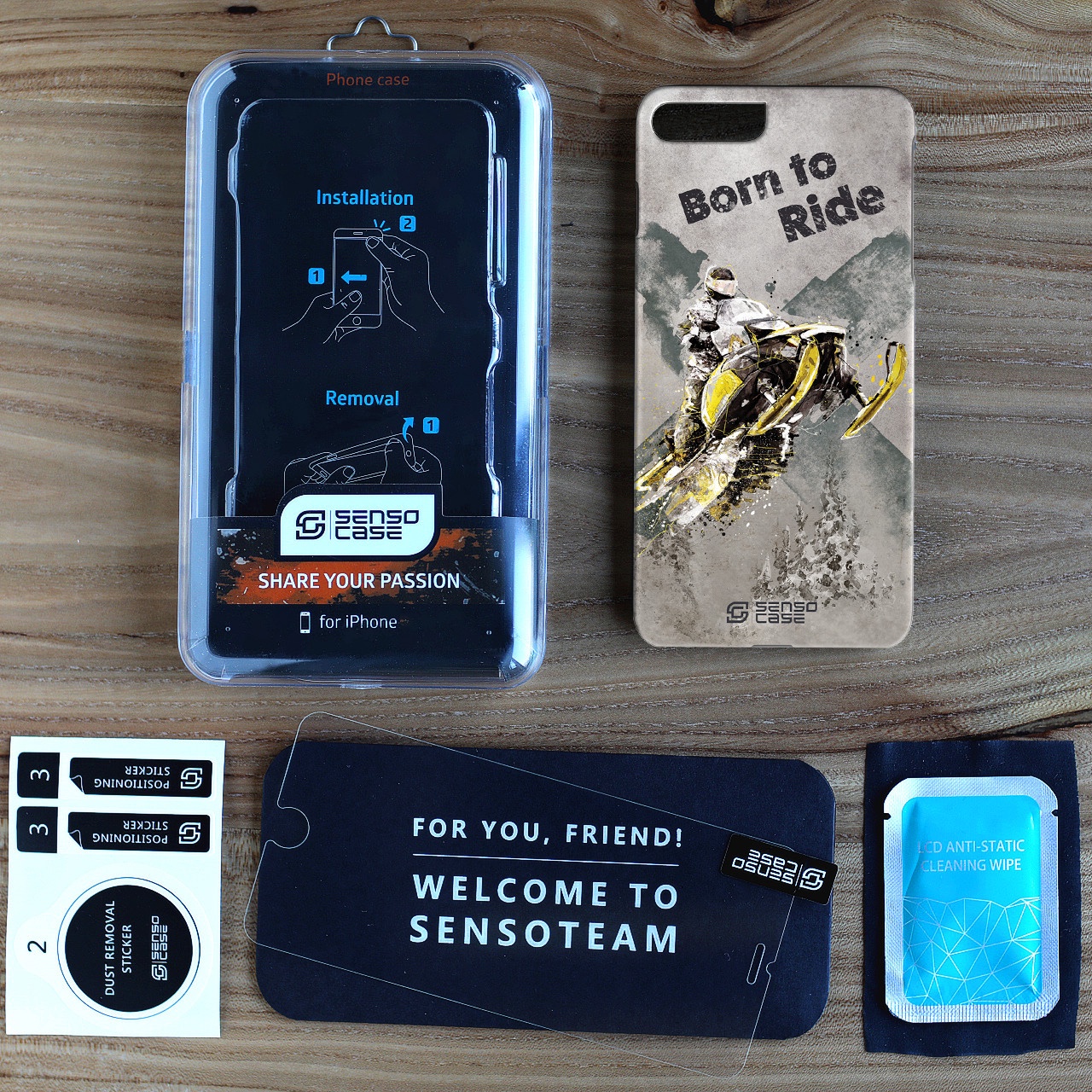 фото Чехол для сотового телефона SensoCase iPhone 6/6s "Снегоход", SC-IP6-snowmobile + защитное стекло в подарок, 100087