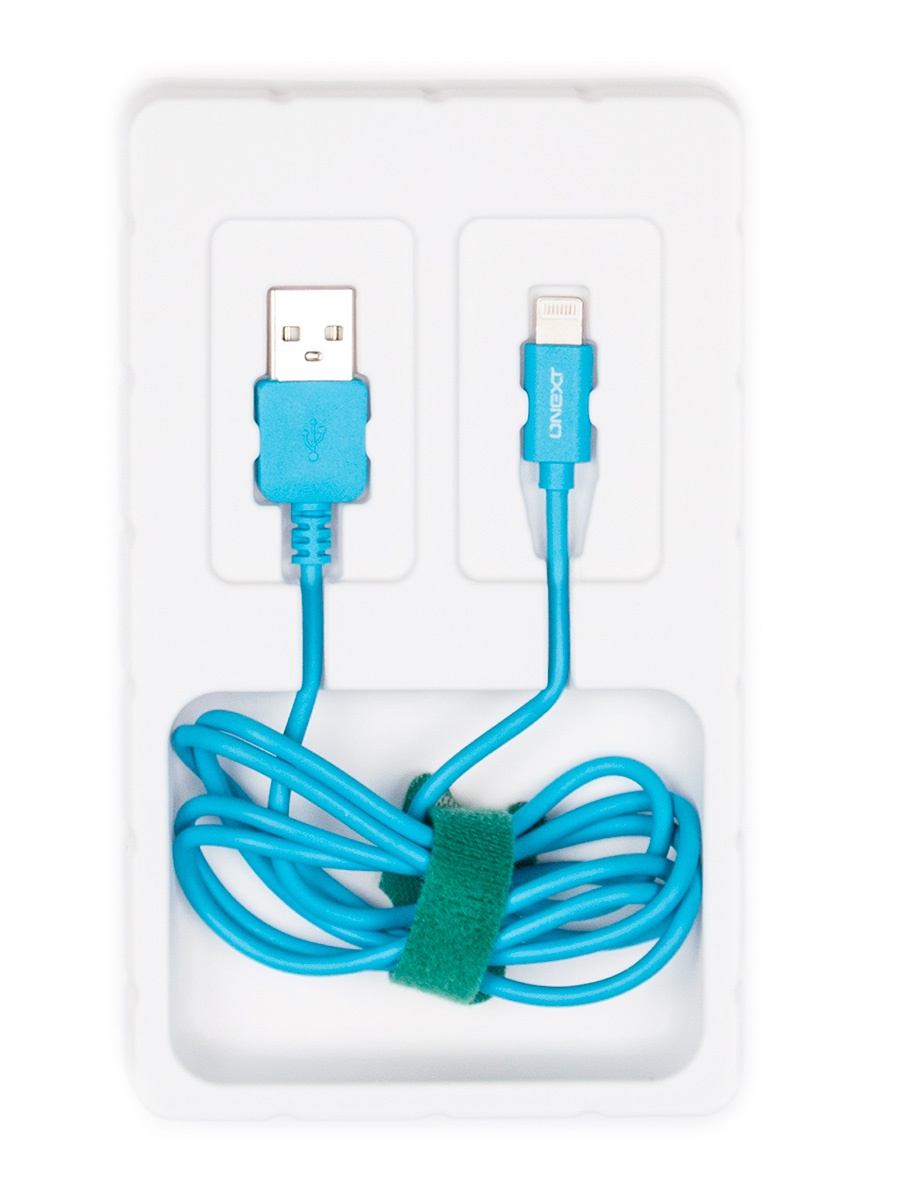 фото Кабель Onext lightning 8-pin - USB-A, 1 м, ТПЭ, голубой