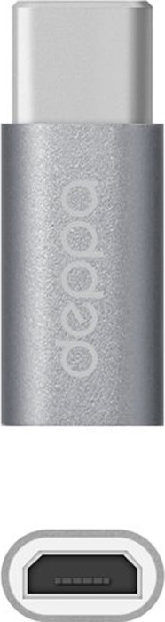 Адаптер кабеля Deppa Type-C - microUSB, 73116, серый