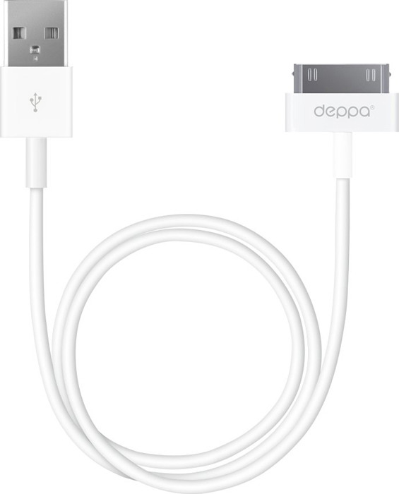 Deppa Color дата-кабель 30-pin для Apple, White (1.2 м)