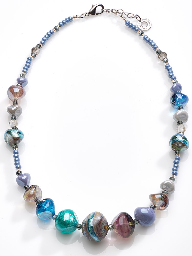 фото Колье/ожерелье бижутерное Antica Murrina Вальер G, Муранское стекло, 52 см, CO984A07, голубой