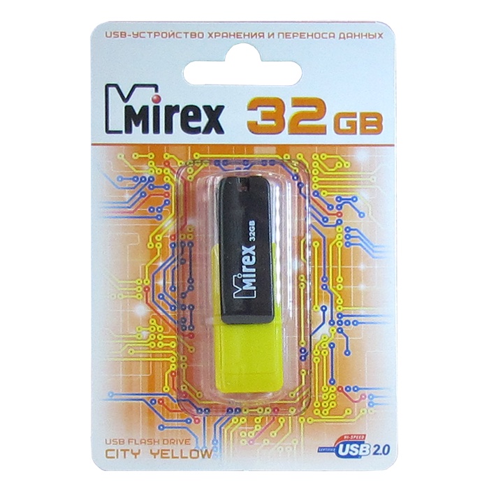 фото USB Флеш-накопитель Mirex CITY USB 2.0 32GB , 13600-FMUCYL32, желтый