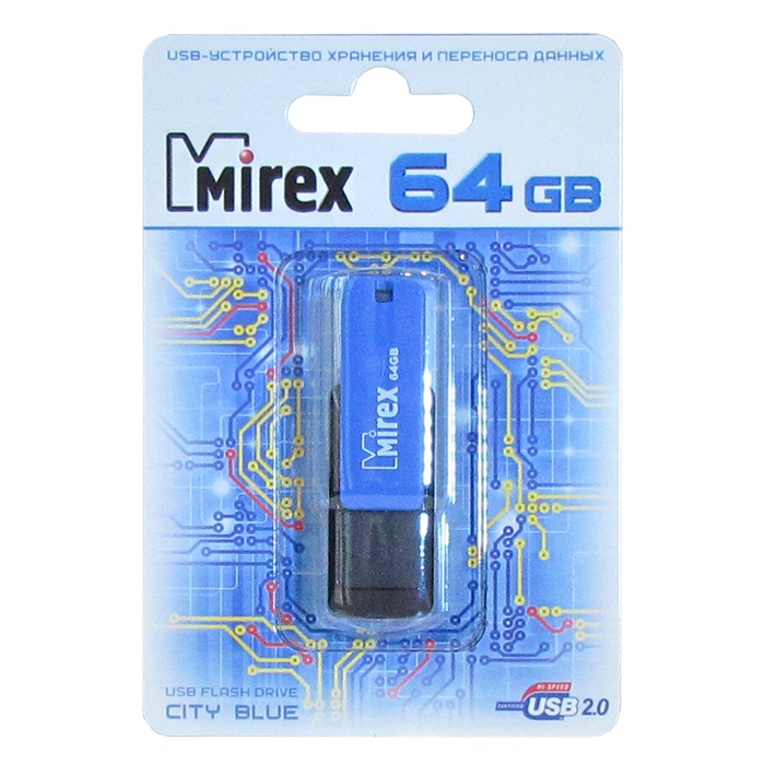 фото USB Флеш-накопитель Mirex CITY USB 2.0 64GB, 13600-FMUCIB64