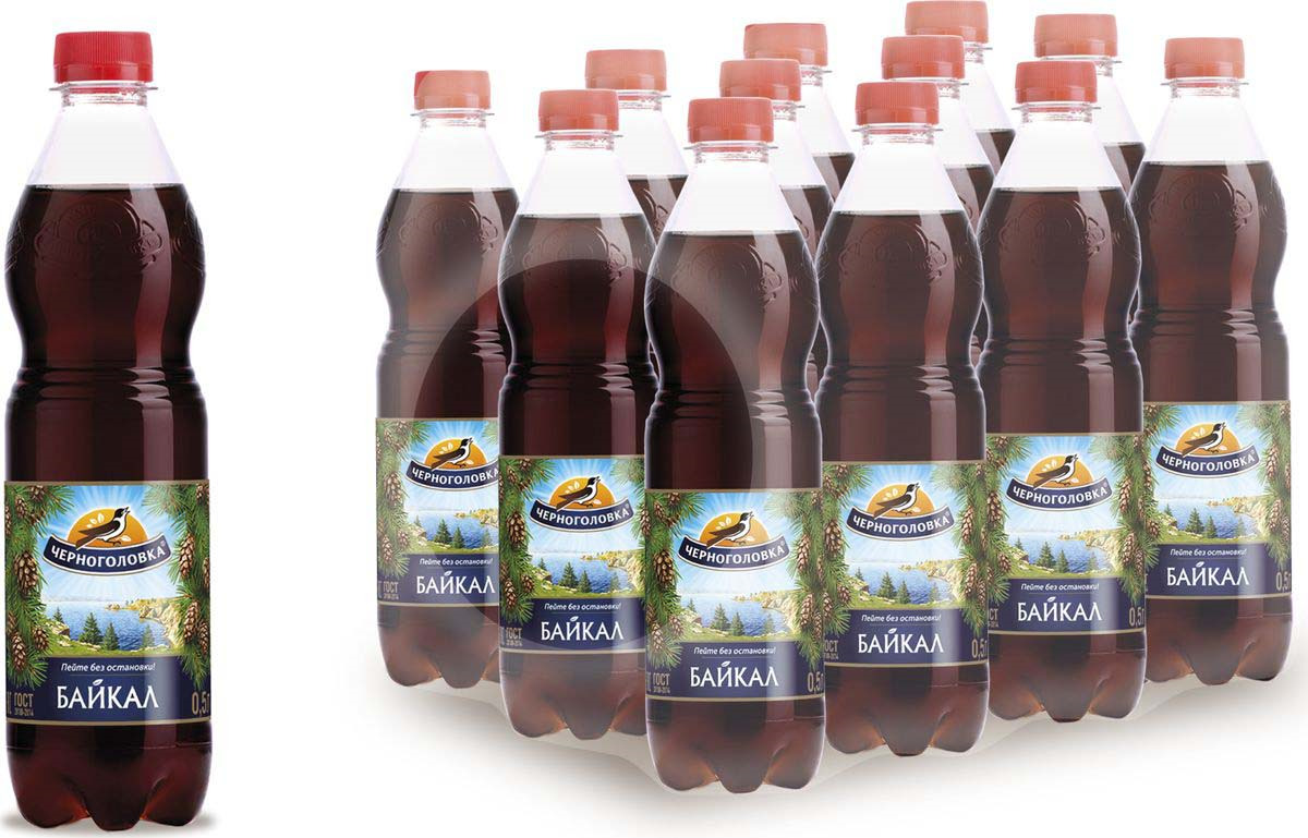Газированный напиток Напитки из Черноголовки "Байкал", 12 шт по 500 мл