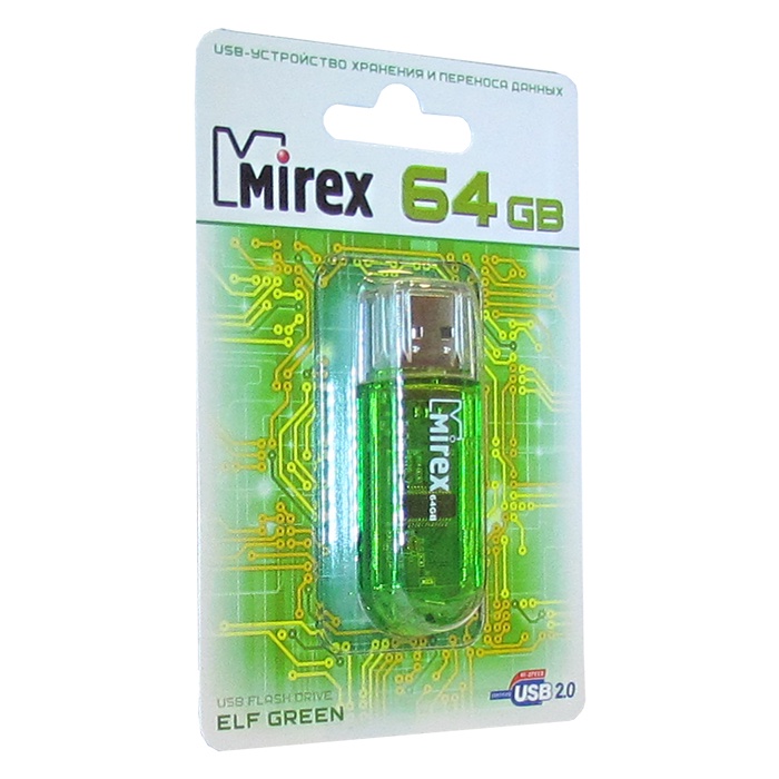 фото USB Флеш-накопитель Mirex ELF USB 2.0 64GB, 13600-FMUGRE64