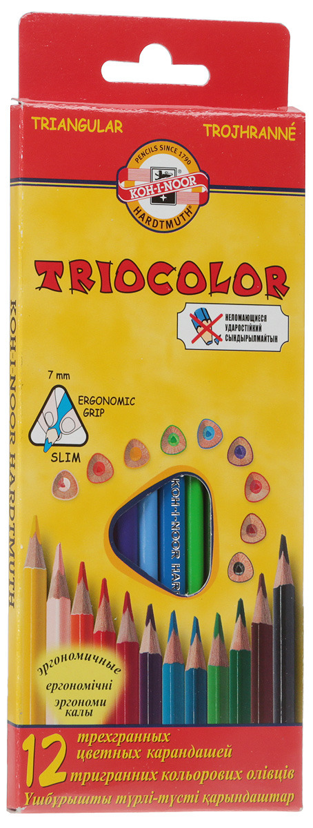 Koh-i-Noor Цветные карандаши Triocolor художественные 12 цветов