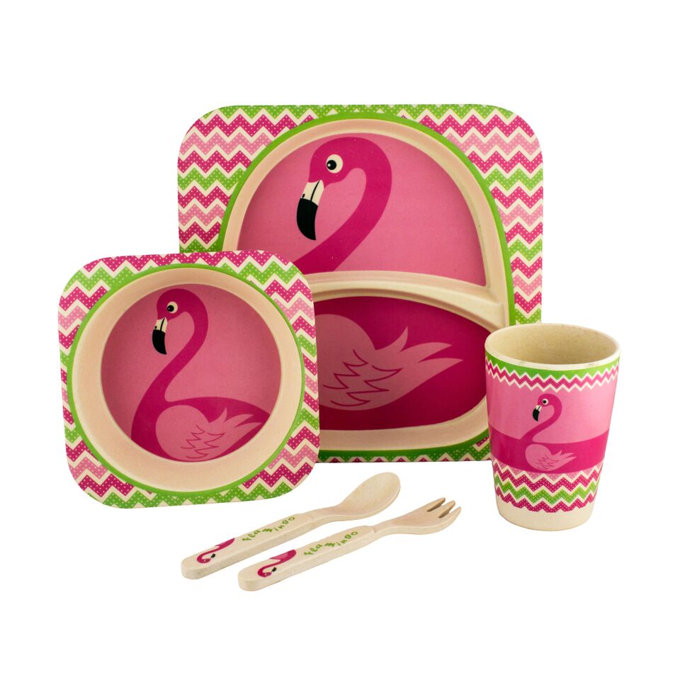 фото Набор посуды для кормления Molly&Pops Фламинго, 2000000000626, розовый, бежевый