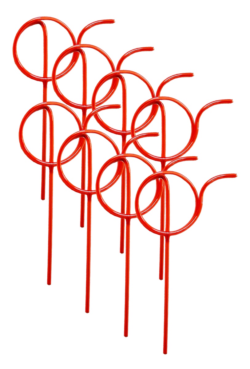 фото Трубочки для коктейлей АртХаус набор из 8 трубочек "спиннинг", красный