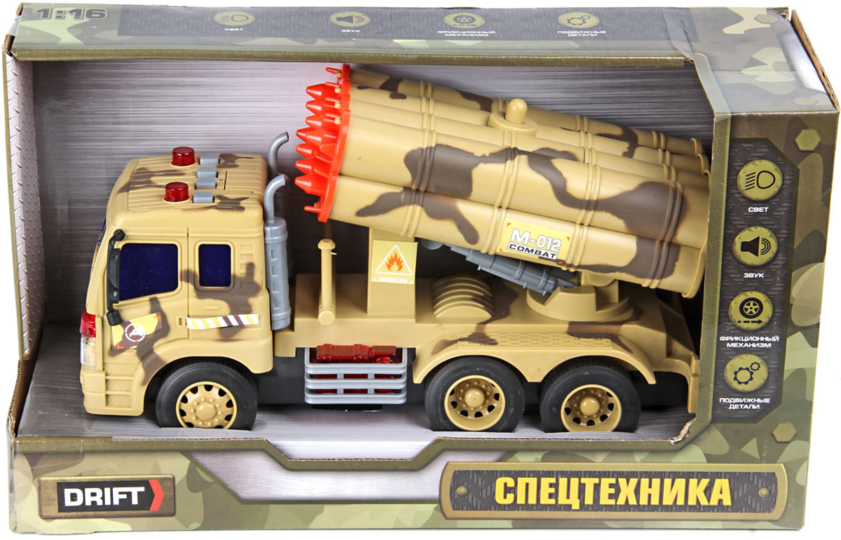 фото Спецтехника фрикционная Drift Military Desert Weapon Vehicle, 1:16, 70800