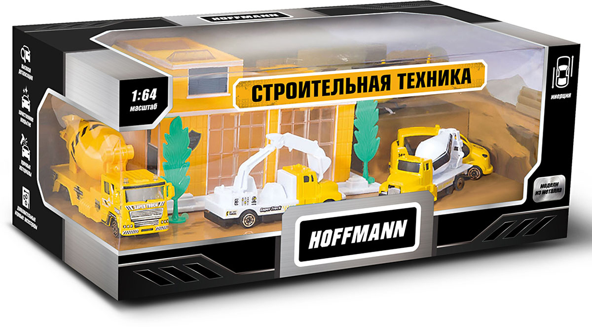 фото Набор инерционных машинок Hoffmann Строительная техника, 1:64, 72301, 5 шт