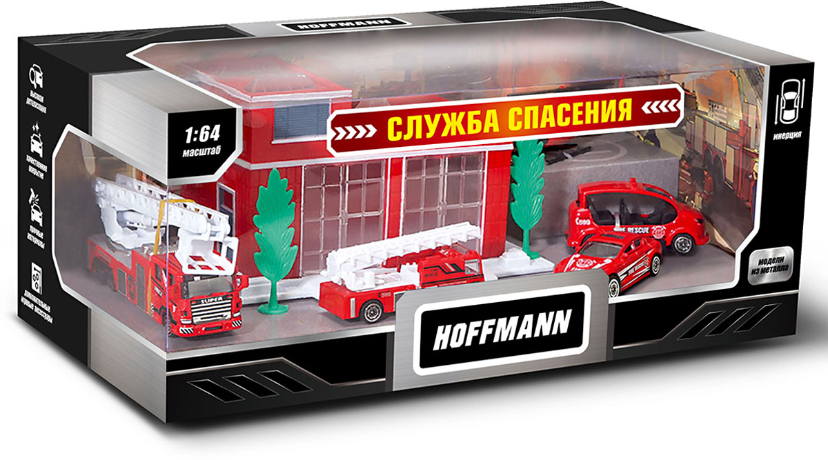 фото Набор инерционных машинок Hoffmann Служба спасения, 1:64, 72304, 5 шт