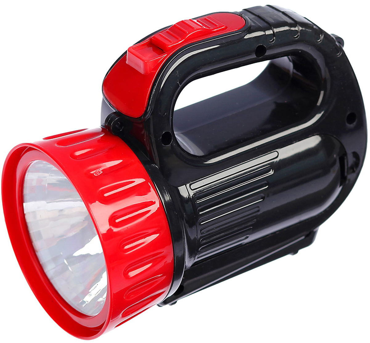 Ручной фонарь, светодиодный, с ручкой, 3110407, черный, красный