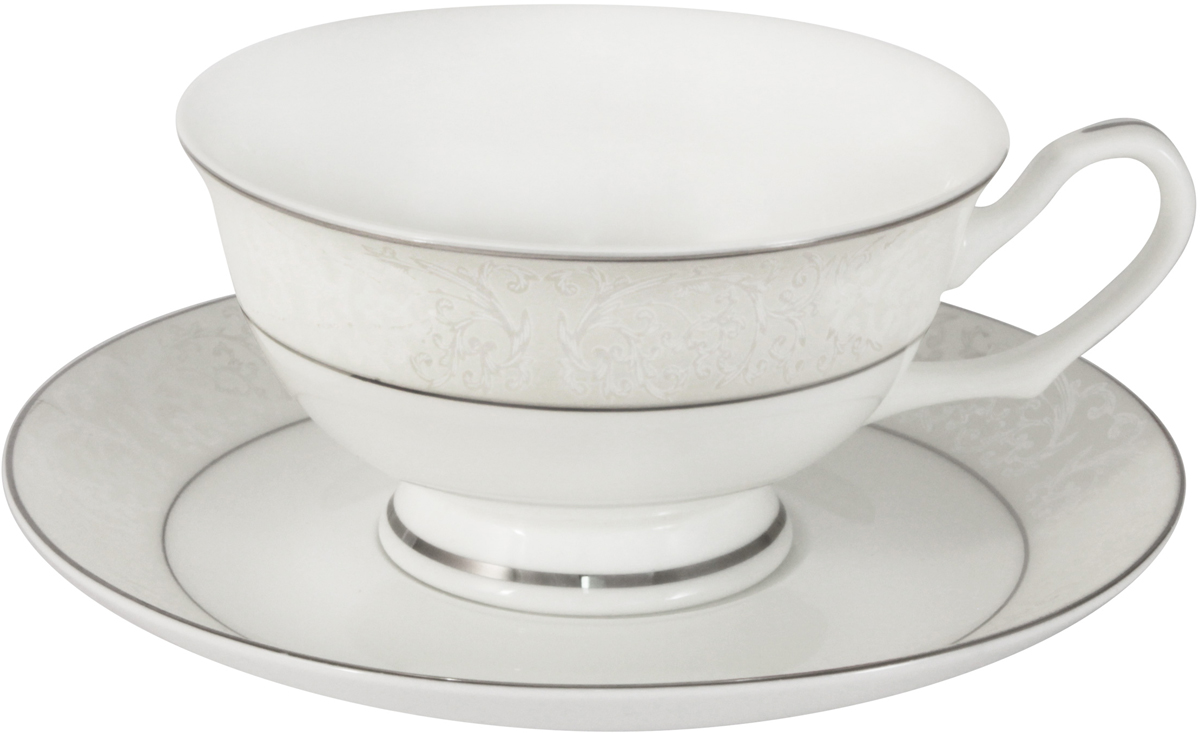фото Набор чайный Anna Lafarg Emily "Мелисента", AL-14-310/12-E5, белый, светло-серый, 12 предметов