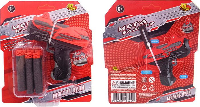 Характеристики Мегабластер ABtoys + 6 пуль, PT-01057, подробное ...