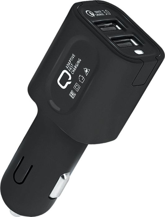 фото Автомобильное зарядное устройство QUMO Dual Quick Charge 3.0 (Charger 0050), 23764, черный