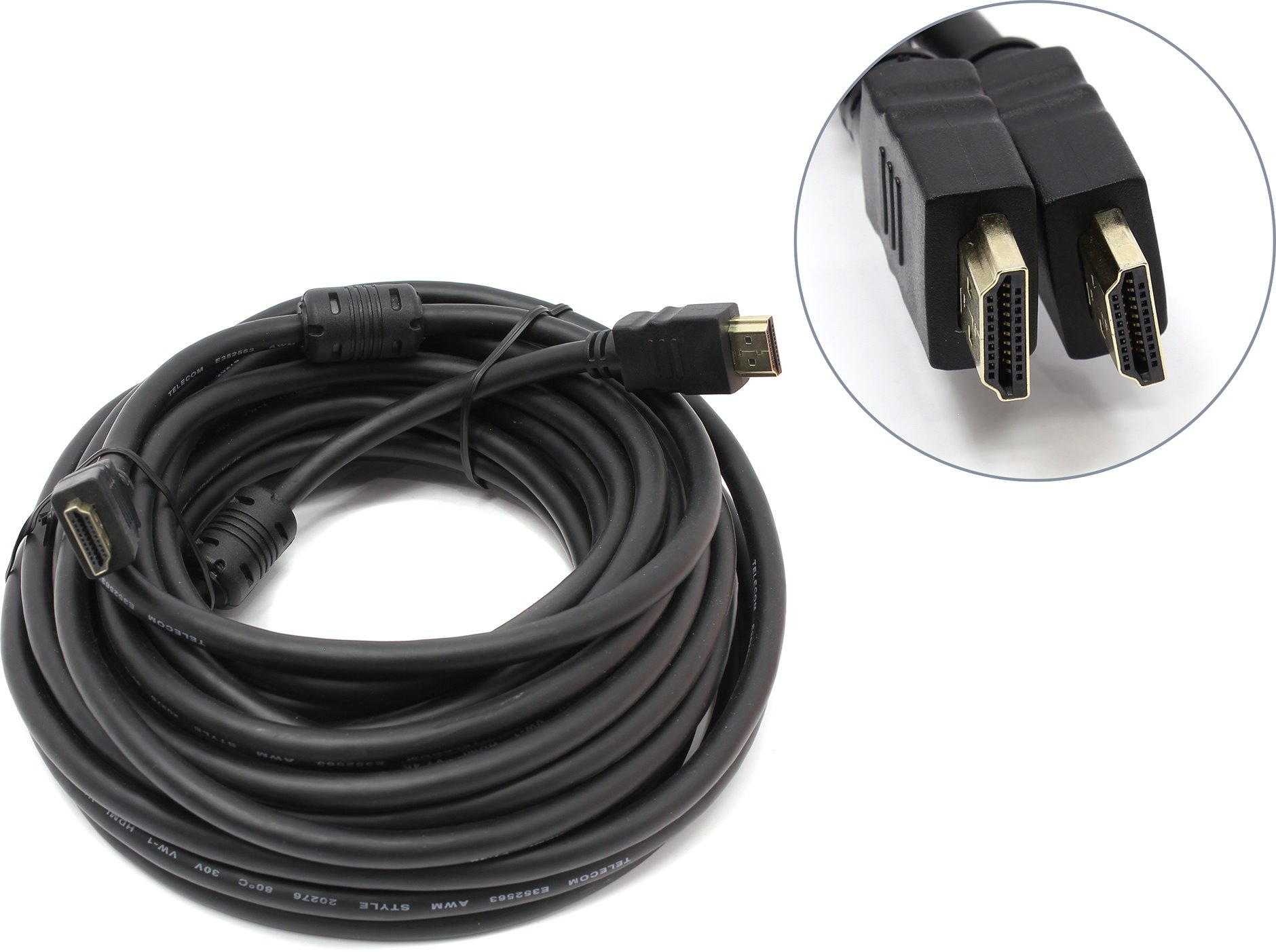 фото Кабель TELECOM HDMI to HDMI 19M -19M ver.1.4b, 2 фильтра, 10м, CG511D-10M