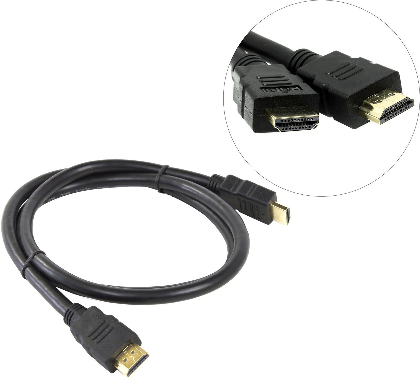 фото Кабель AOPEN HDMI 19M/19M, черный