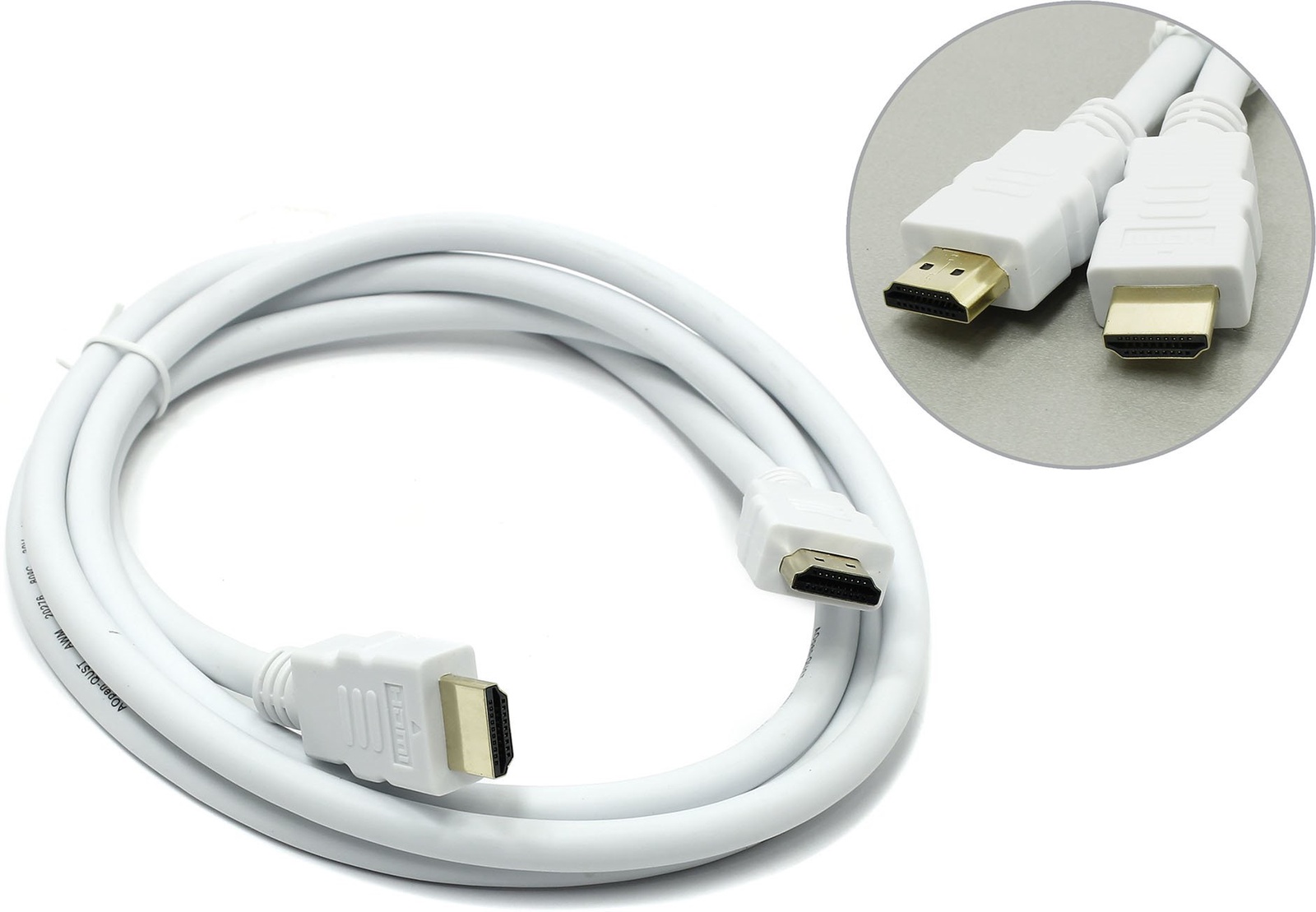 фото Кабель AOPEN HDMI 19M/M 1.4V+3D/Ethernet 1.8m, ACG511W-1.8M