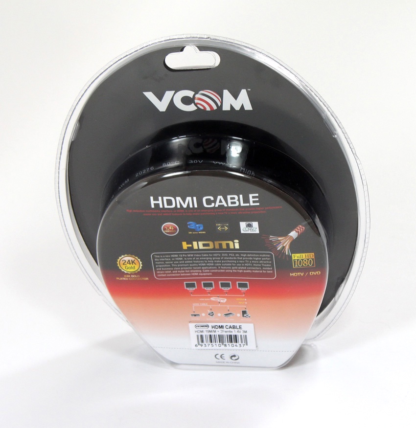 фото Кабель VCOM HDMI 19M M ver:1.4+3D, 1, 8m, 2 фильтра VHD6020D-1.8MB Blister, VHD6020D-1.8MB